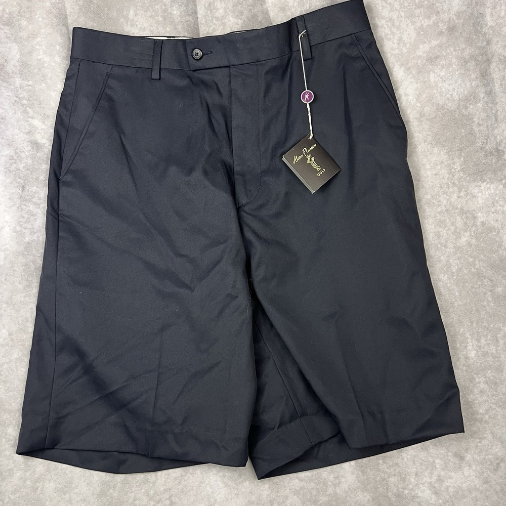 Alan Flusser Shorts Golf Navy Blue Men's Size 32 100% Polyester Knee NWT